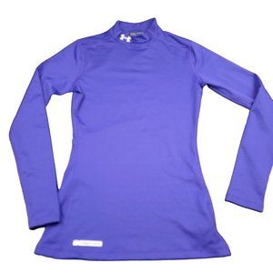 Under Armour Womens S Shirt Fitted ColdGear Mock Neck in‎ Purple